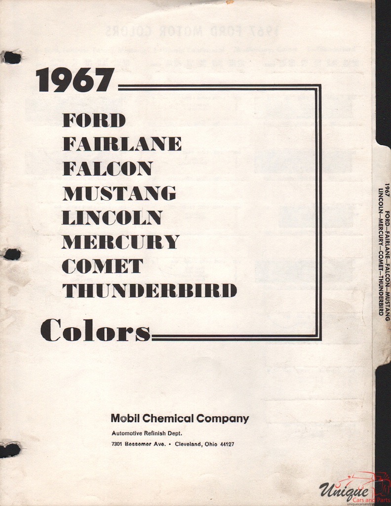 1967 Ford Paint Charts Arco